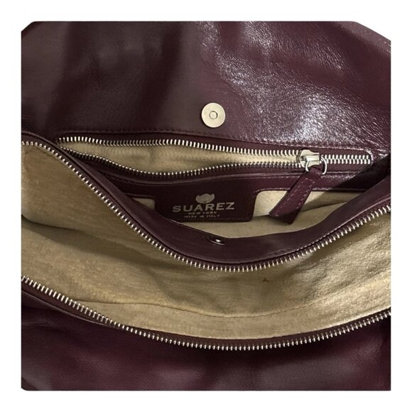 Vintage Leather Suarez Shoulder Bag Burgundy Braided Chain Strap Medium - Picture 16 of 16